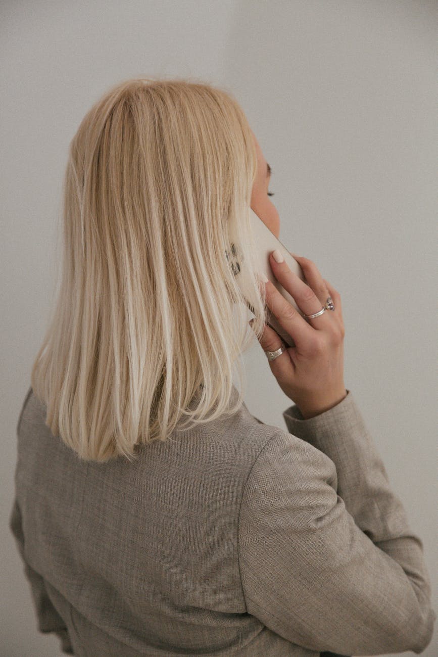 a woman walking on the phone