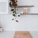 interior of light kitchen in modern apartment